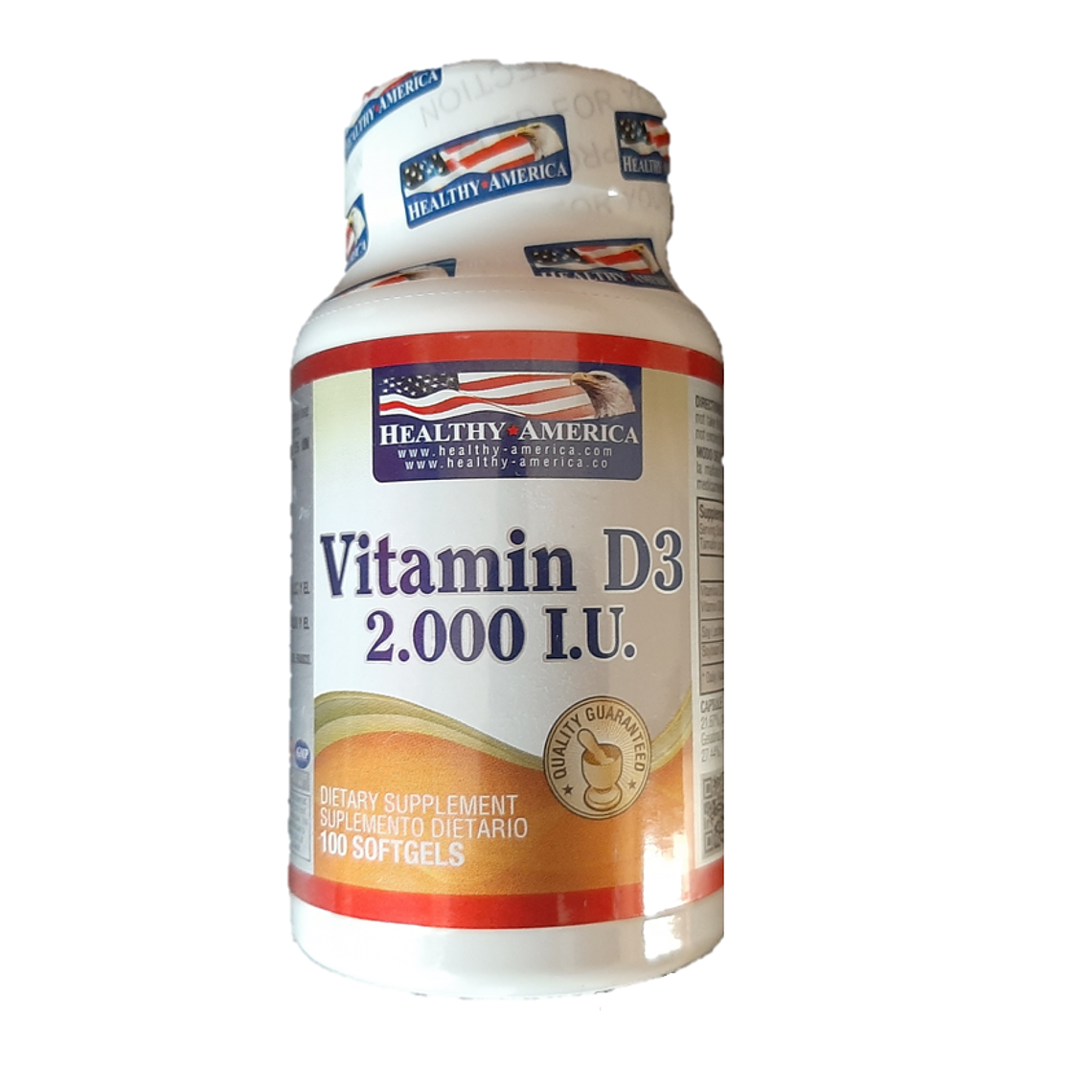 Vitamina D3 2000 IU x 100 softgels - Healthy America 1