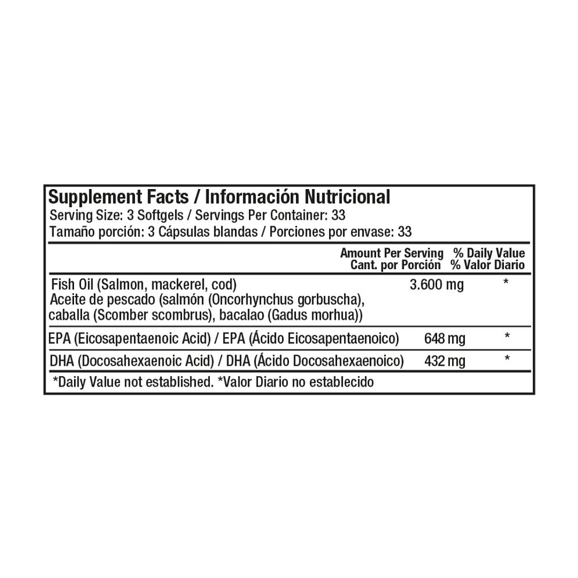 Omega 3 - Fish Oil x 100 caps - Healthy America 2