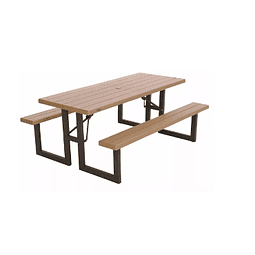 Mesa picnic metal madera cuadrado