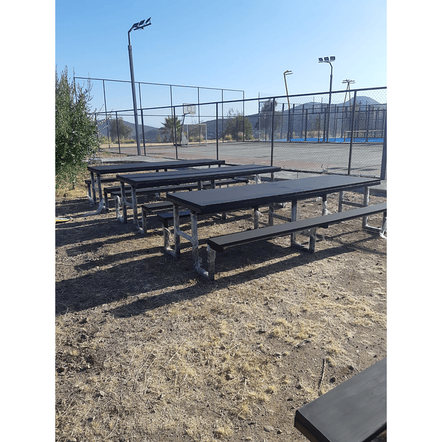 Mesa Picnic Madera y Metal – Perfil Rectangular