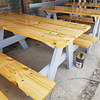 Mesa Picnic Madera y Metal con Pata en A