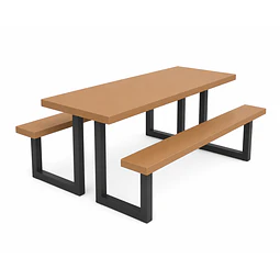 Mesa Picnic de Madera y Metal – Perfil Cuadrado
