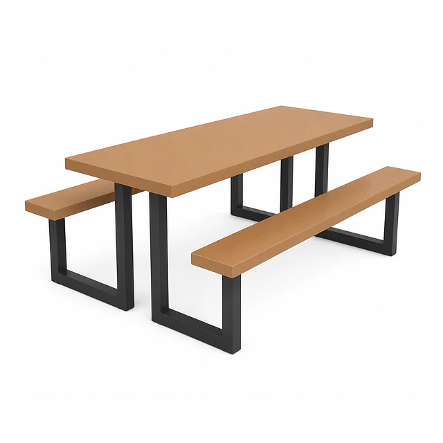 Mesa Picnic de Madera y Metal – Perfil Cuadrado