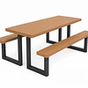 Mesa Picnic de Madera y Metal – Perfil Cuadrado