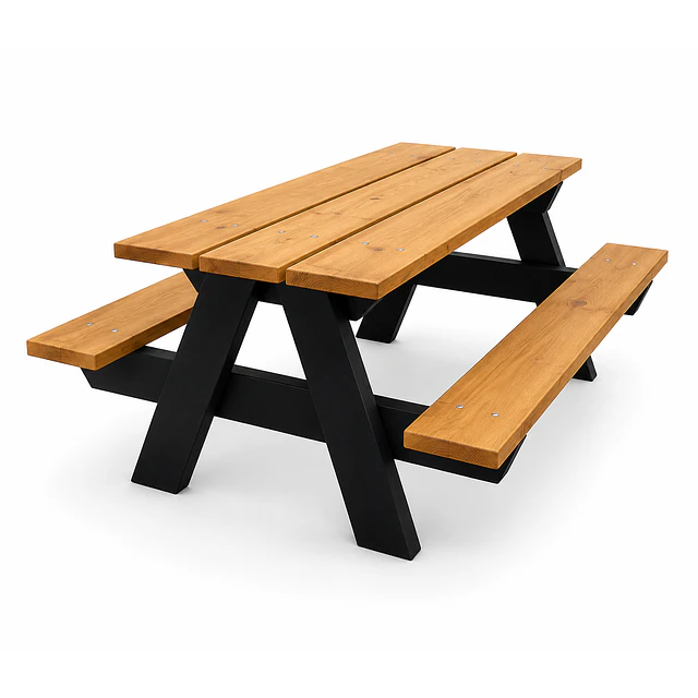 Mesa Picnic Madera y Metal con Pata en A