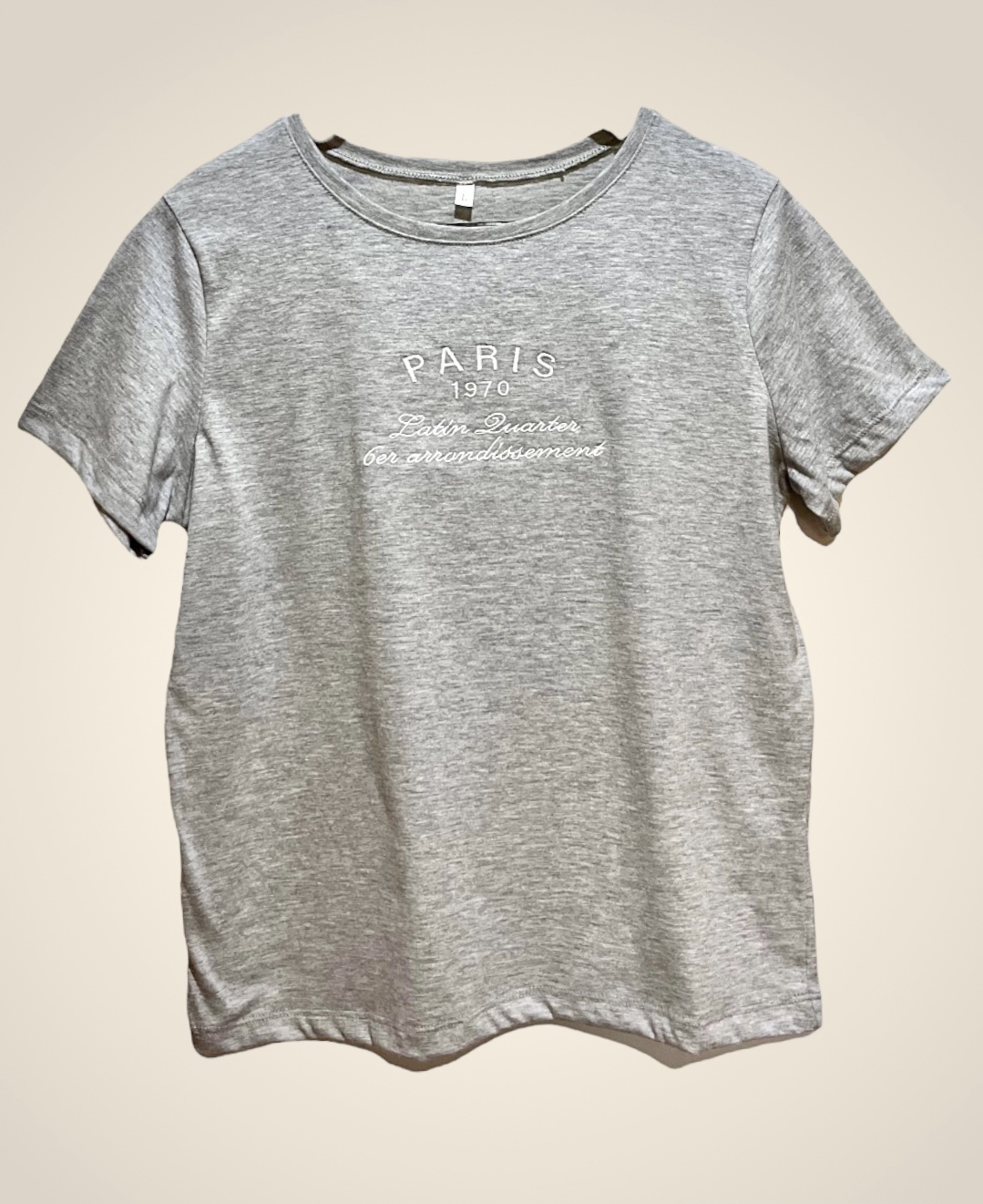 Polera vintage Paris gris melange