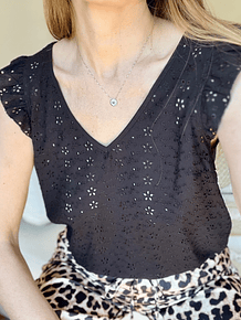 Blusa Lisboa broderie negra