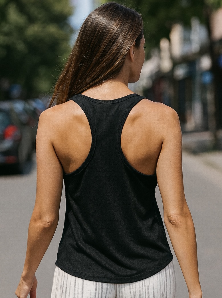 Top negro Atrani diseño en espalda