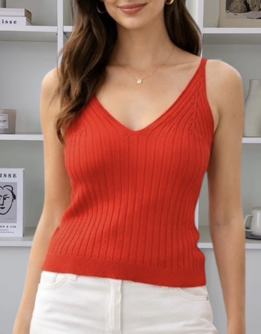 Top rojo tejido Ischia