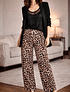 Pantalon animal print satin cintura elasticada