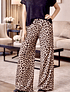 Pantalon animal print satin cintura elasticada