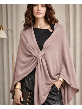 Capa para mujer elegante con amarra-Capa Tejida Suave