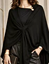 Capa para mujer negra elegante con amarra-Capa Tejida Suave