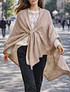 Capa para mujer beige con amarra-Capa Tejida Suave
