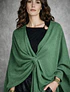 Capa para mujer verde con amarra-Capa Tejida Suave