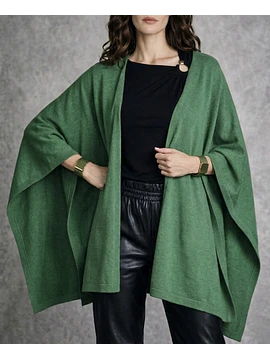 Capa para mujer verde con amarra-Capa Tejida Suave