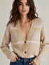 Cardigan patron inspiracion nordica - Beige y lila - Lovely