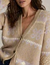 Cardigan patron inspiracion nordica - Beige y lila - Lovely