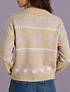 Cardigan patron inspiracion nordica - Beige y lila - Lovely