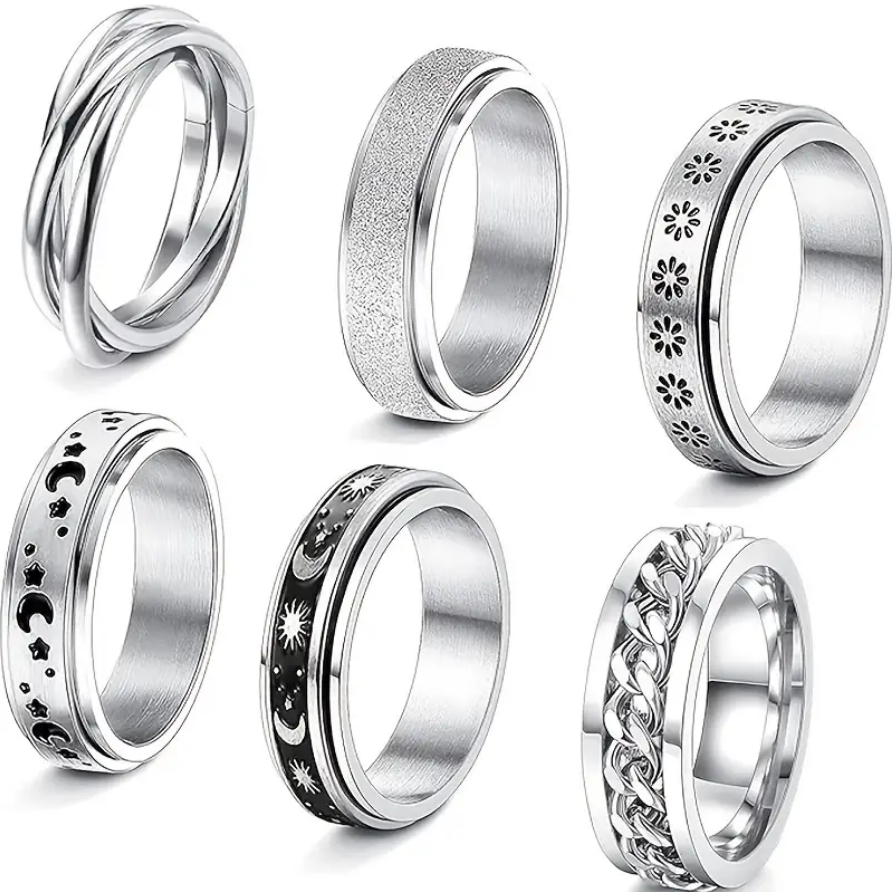 Anillos Fidget de Acero Inoxidable – Calma Discreta con Estilo 🌬️💍 9