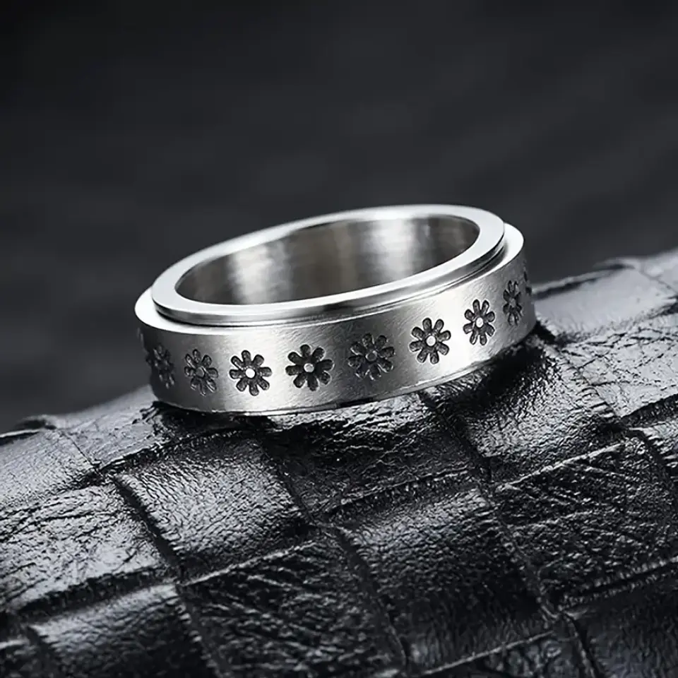 Set de 6 Anillos Fidget de Acero Inoxidable – Calma Discreta con Estilo 🌬️💍 4