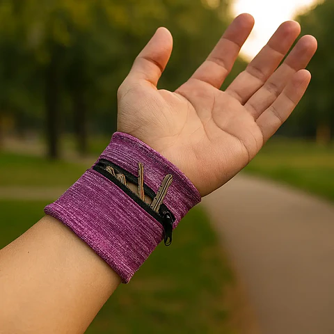 Banda Muñequera con Bolsillo – Mantén tus objetos seguros mientras entrenas o caminas