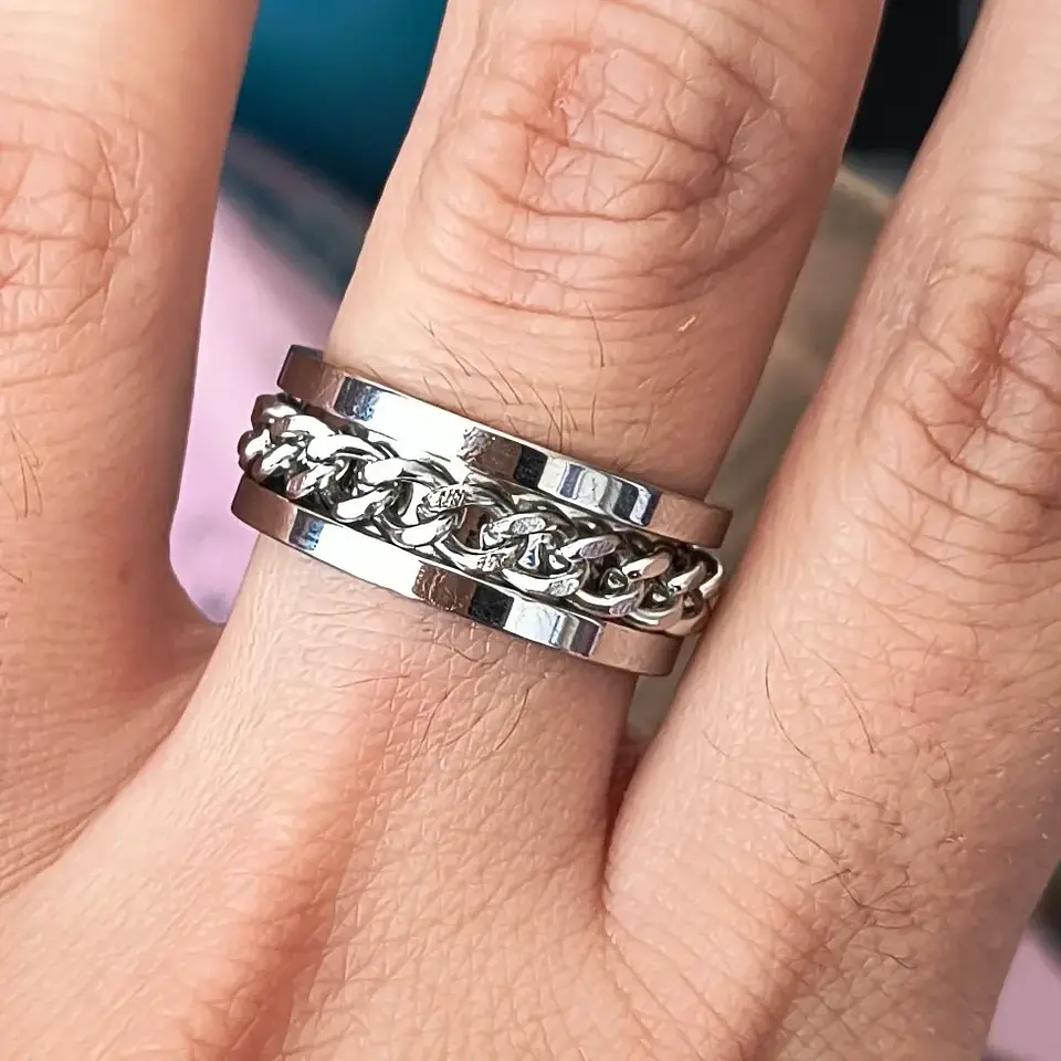 Anillos Fidget de Acero Inoxidable – Calma Discreta con Estilo 🌬️💍 7