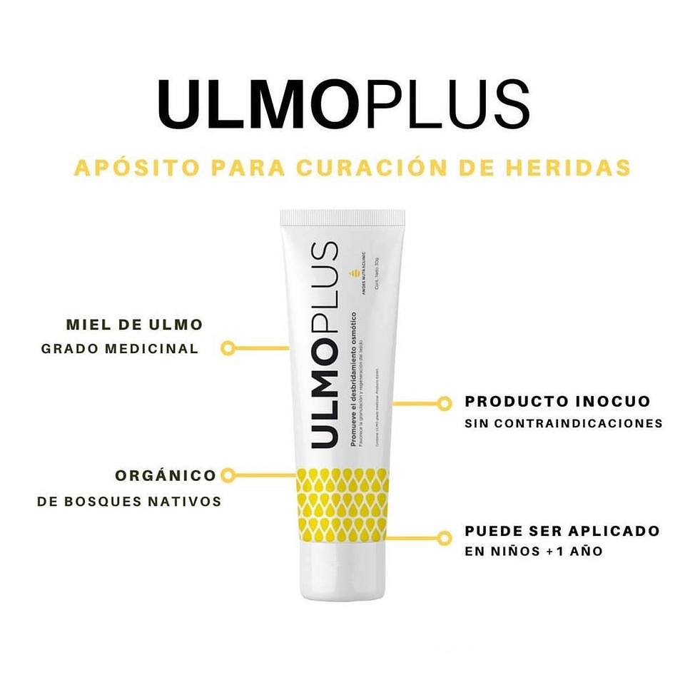 Ulmoplus Miel de Ulmo en Gel 30gr Para Heridas Andes Nutraclinic 2