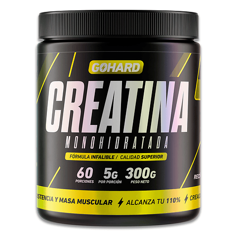 Creatina Monohidratada Gohard 60 Servicios. Fitness Sabor Sin Sabor / 300 Grs