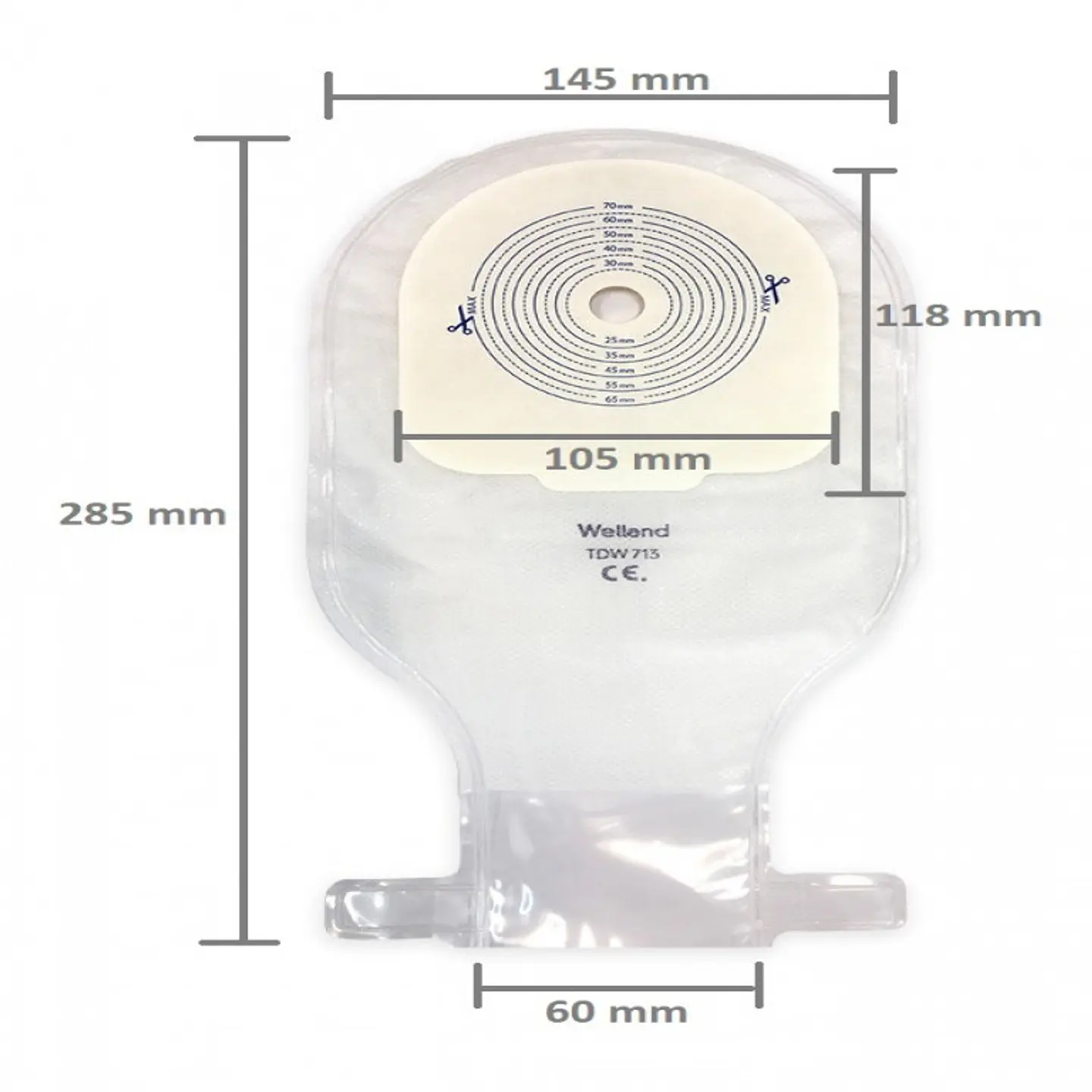 Bolsa de Colostomia Valore Opaca Welland - Ostomía - Caja 30 unidades 3