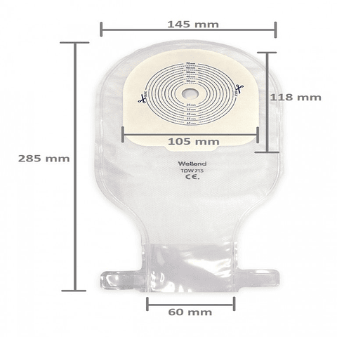 Bolsa de Colostomia Valore Transparente Welland - Ostomía - Caja 30 unidades