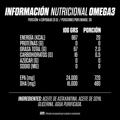 OMEGA 3 GOHARD EPA 720 DHA 480 (Vegano hecho a base de micro algas)