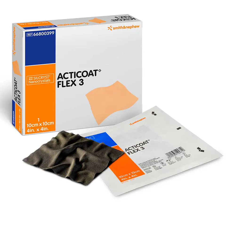 Apósito ACTICOAT™ FLEX 3 10×10 cm con Plata Nanocristalina 1
