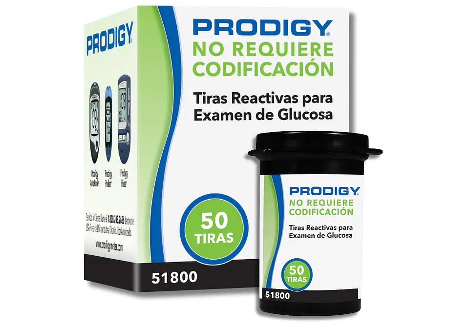 Tiras Reactivas para Glucosa Prodigy 50 Tiras 1