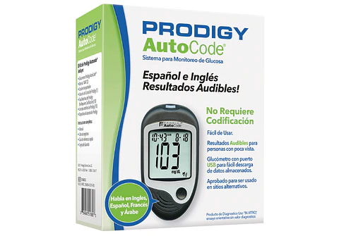 Kit Glucometro Prodigy Auto Code Medidor de Glucosa