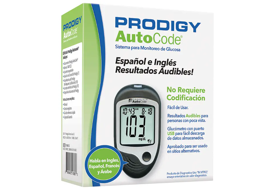 Kit Glucometro Prodigy Auto Code Medidor de Glucosa 1