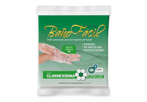 Paño Baño Fácil Clorhexidina Bolsa 5 Unidades