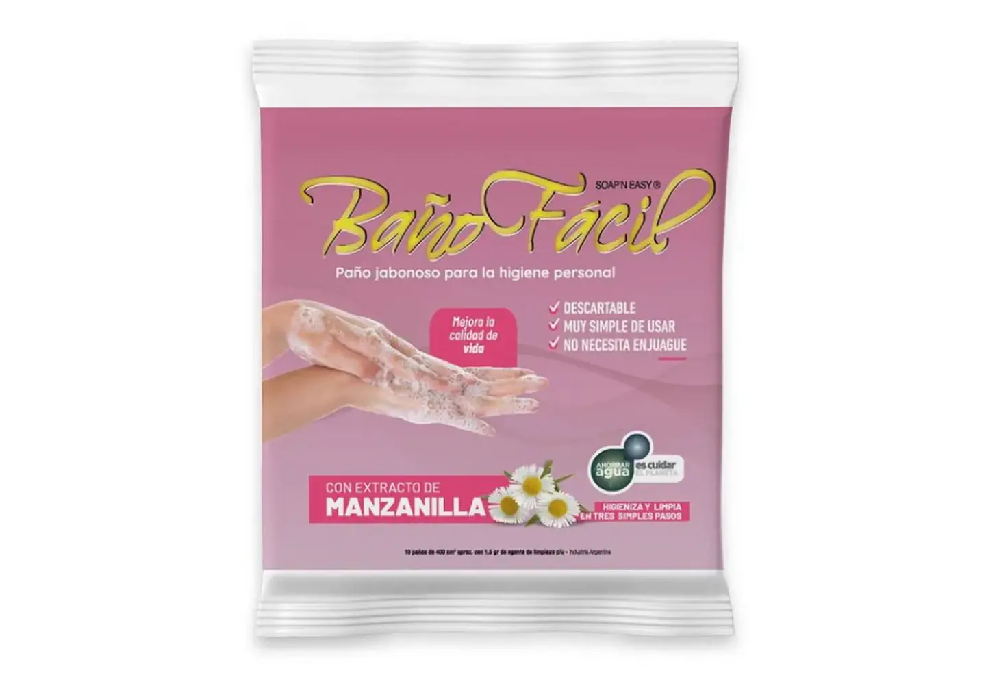 Paño Baño Fácil Manzanilla Bolsa 10 Unidades 1