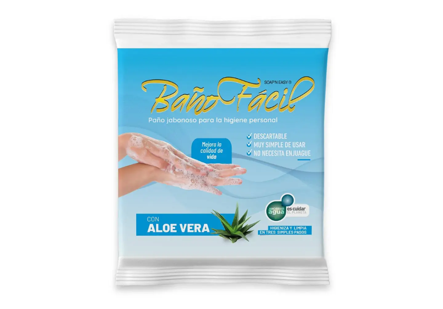Paño Baño Fácil Aloe Vera Bolsa 10 Unidades 1