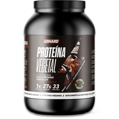 Proteína Vegetal Sabor Brownie Chocolate - Aislada de Soya 27g Isolate Vegan GoHard