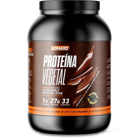 Proteína Vegetal Sabor Doble Dulce de Leche - Aislada de Soya 27g Isolate Vegan GoHard