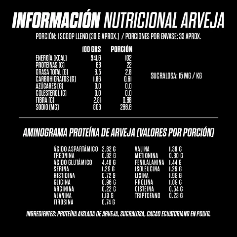 Proteína Vegetal Sabor Cacao Orgánico - Aislada de Arveja 22g Isolate Vegan GoHard