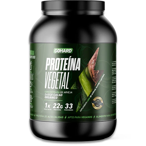 Proteína Vegetal Sabor Cacao Orgánico - Aislada de Arveja 22g Isolate Vegan GoHard