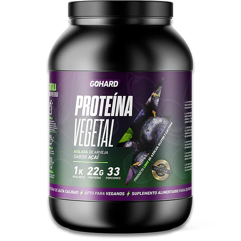 Proteína Vegetal Sabor Açaí - Aislada de Arveja 22g Isolate Vegan GoHard