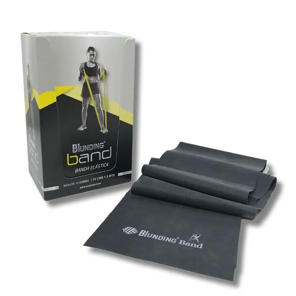 Banda Elástica Blunding X-Heavy Negro 1.5m Resistencia Kinesiológica 1