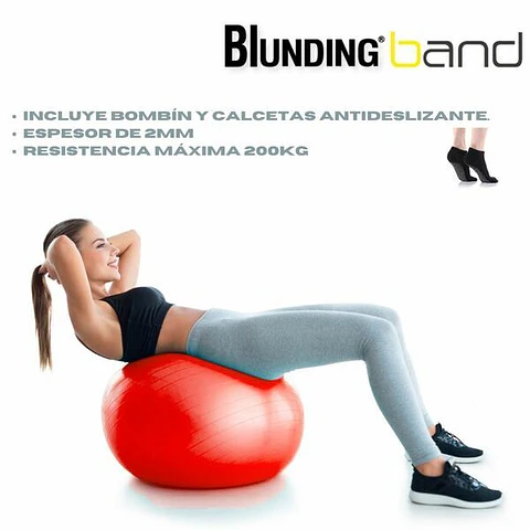 BALON DE EJERCICIO CON BOMBIN BLUNDING 55CM TALLA S
