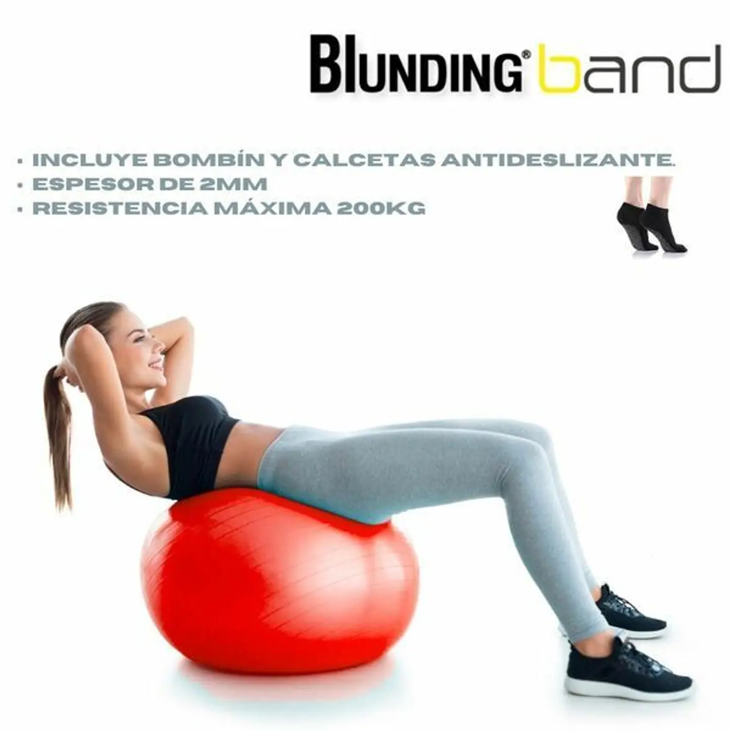 BALON DE EJERCICIO CON BOMBIN BLUNDING 55CM TALLA S 2