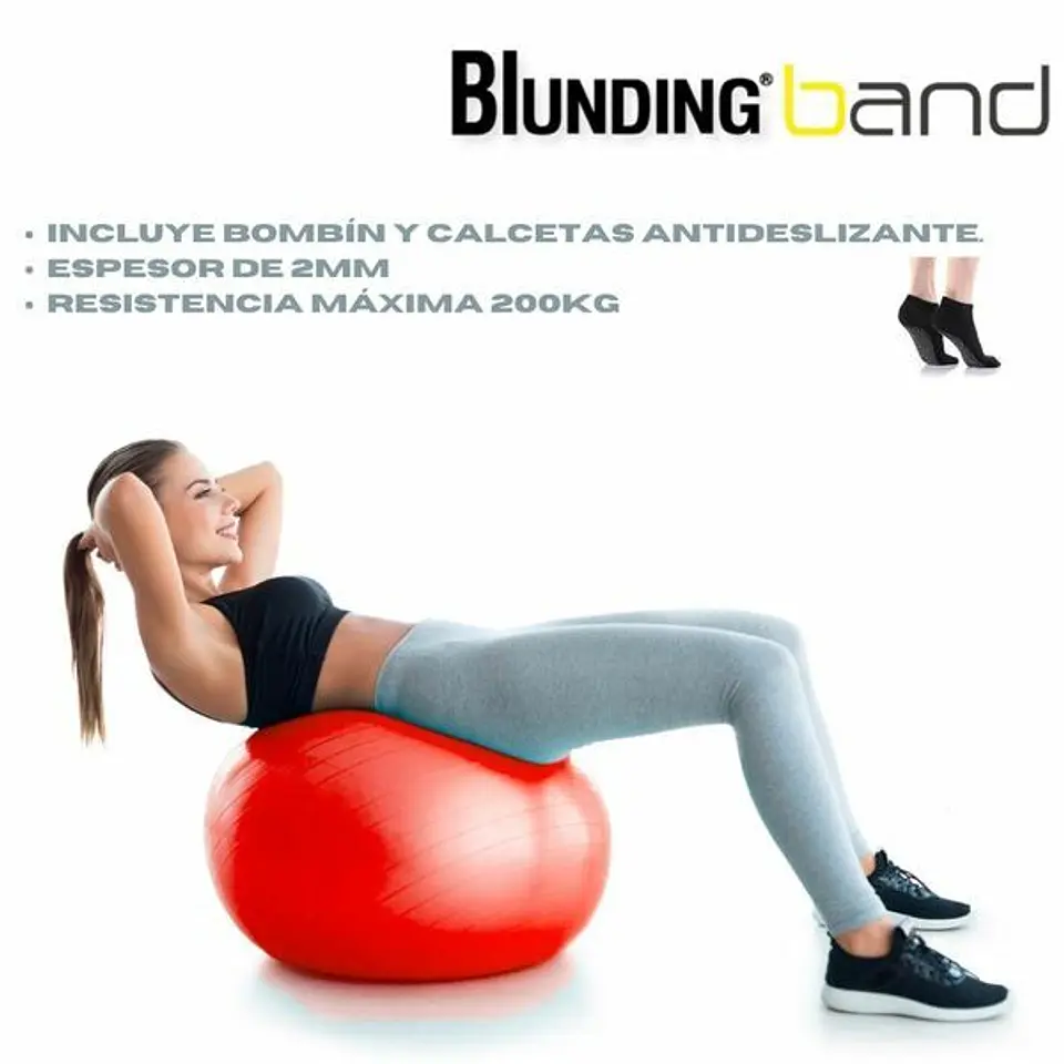 BALON DE EJERCICIO CON BOMBIN BLUNDING 55CM TALLA S 2