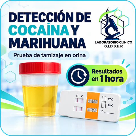 TEST USO DE DROGAS EN ORINA (cocaína, marihuana, anfetaminas, benzodiacepinas, opiáceos)