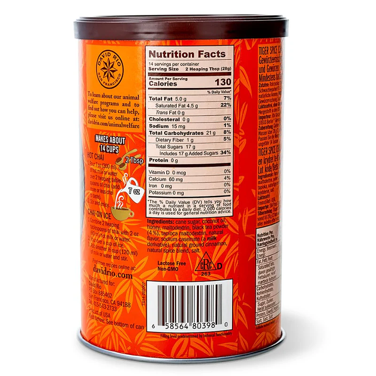 Tiger Spice Chai – Tarro 398g (David Rio) 2